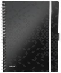 Leitz Caiet de birou WOW Be Mobile, PP, certificare FSC, reciclabil, A4, 80 coli, cu spira, matematica, Leitz negru E46450095 (E46450095)