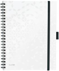 Leitz Caiet de birou WOW Be Mobile, PP, certificare FSC, reciclabil, A4, 80 coli, cu spira, matematica, Leitz alb E46450001 (E46450001)