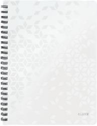 Leitz Caiet de birou WOW, PP, certificare FSC, reciclabil, A4, 80 coli, cu spira, matematica, Leitz alb E46380001 (E46380001)