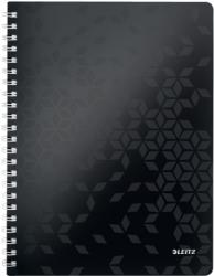 Leitz Caiet de birou WOW, PP, certificare FSC, reciclabil, A4, 80 coli, cu spira, matematica, Leitz negru E46380095 (E46380095)