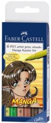 Faber-Castell Marker caligrafic Pitt Artist Pen Manga Kaioro 6 buc/set Faber-Castell FC167134 (FC167134)