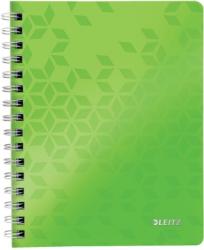 Leitz Caiet de birou WOW, PP, certificare FSC, reciclabil, A5, 80 coli, cu spira, dictando, Leitz verde E46390054 (E46390054)