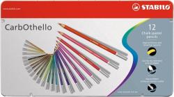 STABILO Creioane colorate CarbOthello cutie metal 12 culori/set Stabilo SW14126 (SW14126)