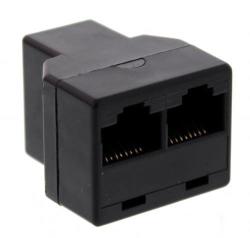 well Adaptor 1x RJ45 8P8C mama - 2x RJ45 8P8C mama negru Well (TEL-0036-8/8BK-WL)