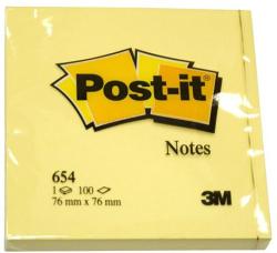 3M Notite adezive 3M Post-it 654 76 x 76 mm galben (3M654)