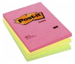 3M Notite adezive 3M Post-it 660N 102 x 152 mm neon liniat (3M660N)