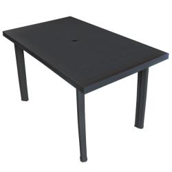vidaXL Masă de grădină, antracit, 126 x 76 x 72 cm, plastic (43599)