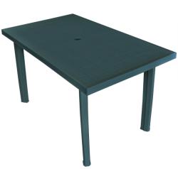 vidaXL Masă de grădină, verde, 126 x 76 x 72 cm, plastic (43598)