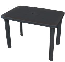vidaXL Masă de grădină, antracit, 101 x 68 x 72 cm, plastic (43594)