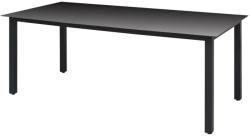 vidaXL Masă de grădină, negru, 190 x 90 x 74 cm, aluminiu și sticlă (42789)