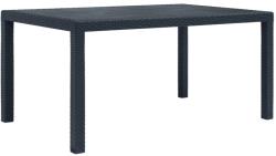 vidaXL Masă de grădină, antracit, 150x90x72 cm, plastic, aspect ratan (45605) - vidaxl