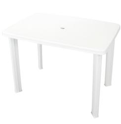 vidaXL Masă de grădină, alb, 101 x 68 x 72 cm, plastic (43592)
