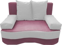 MobAmbient Canapea extensibilă 2 locuri, roz pastel alb - model JUNIOR