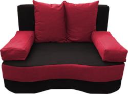 MobAmbient Canapea extensibilă 2 locuri, negru roșu - model JUNIOR Canapea
