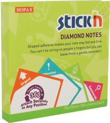Hopax Notes autoadeziv 70 x 70 mm, 4 x 25 file, Stick"n Diamond - alb cu margine colorata Notes autoadeziv 70x70 mm asortate (HO-21636)