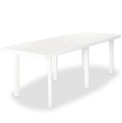 vidaXL Masă de grădină, alb, 210 x 96 x 72 cm, plastic (43595)