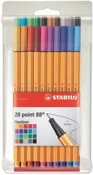STABILO Tűfilc készlet, 0, 4 mm, STABILO Point 88 , 20 különböző szín (TST8820)