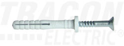 Tracon Electric Tracon TB655 Beüthető tipli+csavar, szürke M6×55mm, PA6.6 (TB655) - elektrikstore