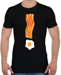 printfashion Bacon tojás - Férfi póló - Fekete (2147698)
