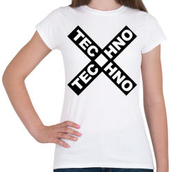 printfashion TECHNO X - Női póló - Fehér (2159585)