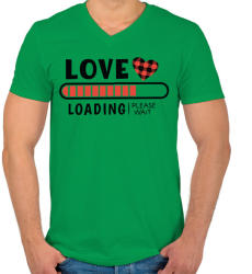 printfashion Love loading - Férfi V-nyakú póló - Zöld (2184805)