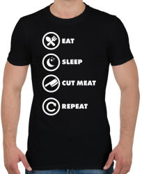 printfashion Cut meat - Férfi póló - Fekete (2148271)
