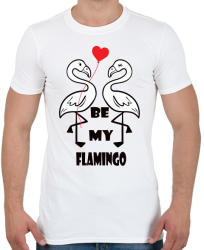 printfashion Be my flamingoo - Férfi póló - Fehér (2181297)