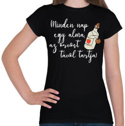 printfashion Mindennap egy alma - Női póló - Fekete (2165491)