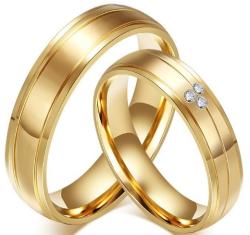 Ékszerkirály Női karikagyűrű, nemesacél, aranyszínű, 6-os méret (32565098320_8)