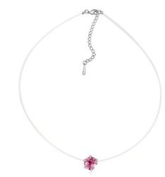 Ékszerkirály Láthatatlan láncos nyaklánc, Rózsaszín, Swarovski kristállyal díszített (32602077244)