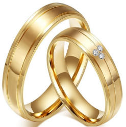 Ékszerkirály Női karikagyűrű, nemesacél, aranyszínű, 7-es méret (32565098320_7)