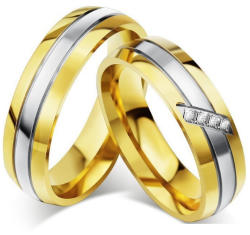 Ékszerkirály Női karikagyűrű, nemesacél, aranyszínű, 8-as méret (32351653188_6)