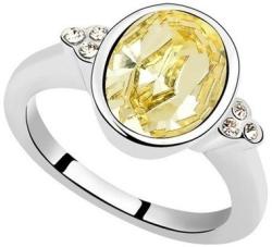 Ékszerkirály Kerek köves gyűrű, Sárgásfehér, Swarovski kristállyal díszített , 7, 25 (4-063_2)