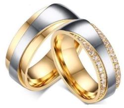 Ékszerkirály Női karikagyűrű, nemesacél, aranyszínű, 9-es méret (32633716237_5)