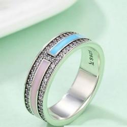 Ékszerkirály Strasszos ezüst gyűrű pink-kék, 8-as méret (32836974892_3)