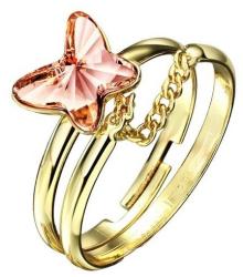 Ékszerkirály Pillangós dupla gyűrű, Pink (4-006)