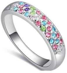 Ékszerkirály Ezüst színű karika gyűrű, Multicolor, 6, 5 (4-494_1)