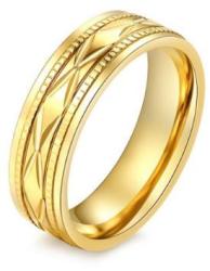 Ékszerkirály Férfi karikagyűrű, nemesacél, arany színű, 12-es méret (32737984158_3)