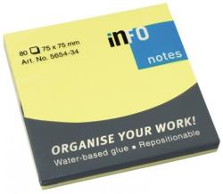 Info Notes Notite adezive 75 x 75 mm 80 file/set galben intens Info Notes IN5654-34 (IN5654-34)