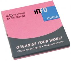 Info Notes Notite adezive 75 x 75mm 80 file/set roz intens Info Notes IN5654-32 (IN5654-32)
