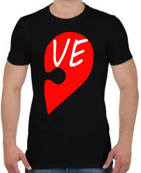 printfashion Szívem LOVE - Férfi póló - Fekete (2207106)