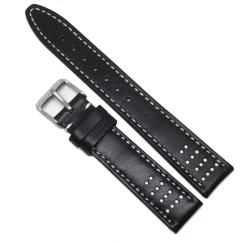  Curea de ceas Azzuro - Neagra cu cusatura alba - 18mm - WZ3651 (WZ3651)