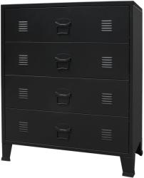 vidaXL Comodă sertare, metal, stil industrial, 78x40x93 cm, negru (245963) Comoda