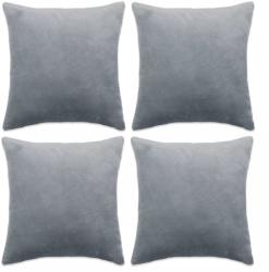 vidaXL Huse de perne decorative, 4 buc. , gri, 50x50 cm, textil (132940)