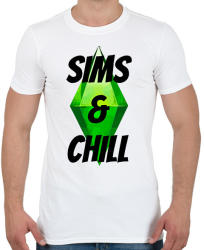printfashion Sims&chill - Férfi póló - Fehér (2214172)