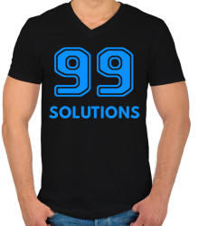 printfashion 99 SOLUTIONS - Férfi V-nyakú póló - Fekete (2221059)