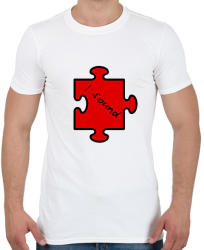 printfashion puzzle(férfi) - Férfi póló - Fehér (2221430)