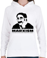 printfashion Marxism - Női kapucnis pulóver - Fehér (2216734)