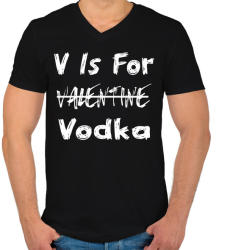 printfashion V for vodka - Férfi V-nyakú póló - Fekete (2213576)