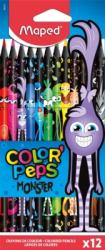 Maped Creioane colorate Color Peps Monsters 12 culori/set Maped 862612 (862612)